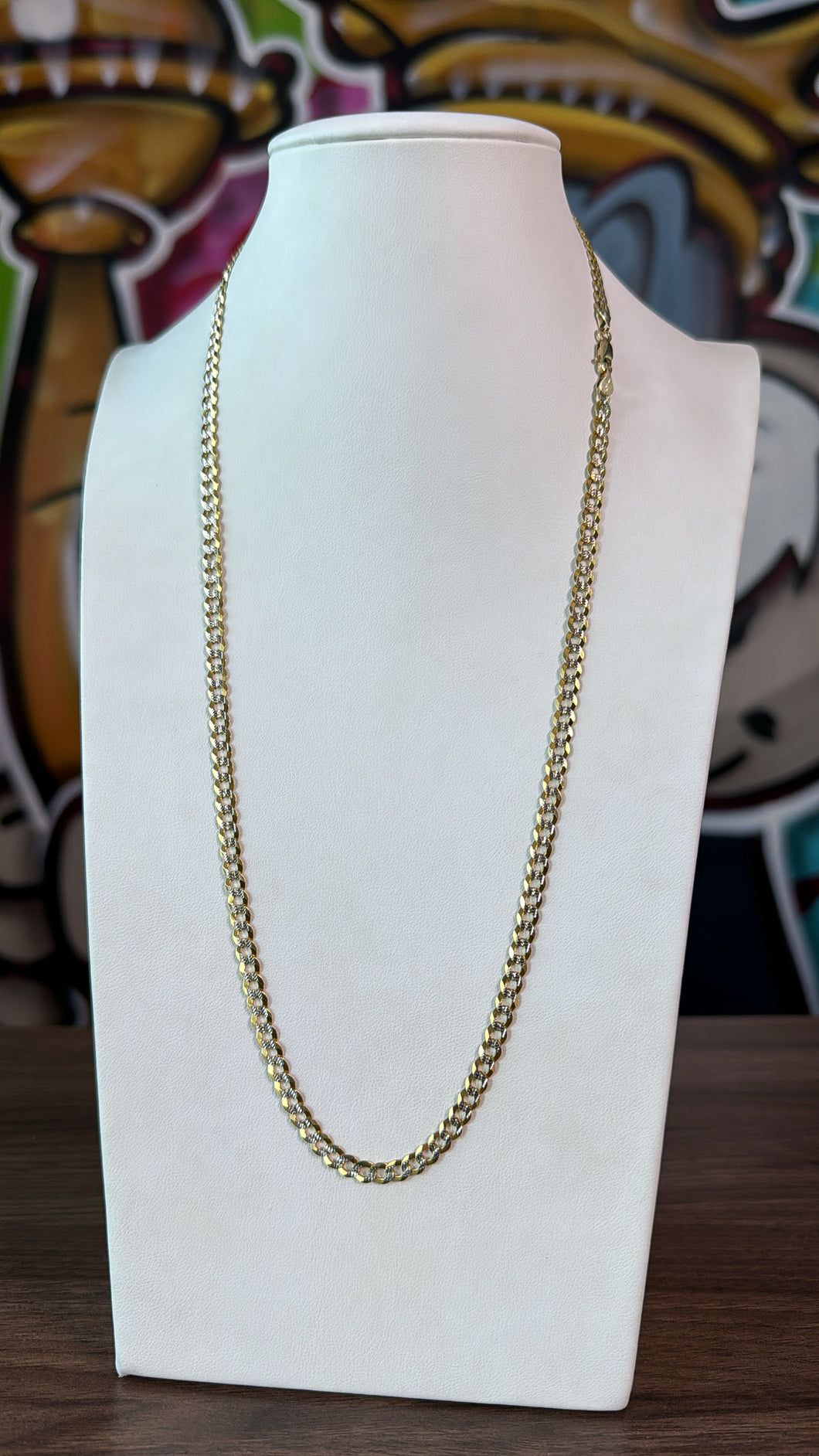 Cadena Italiana Martillada 5mm Oro 10k