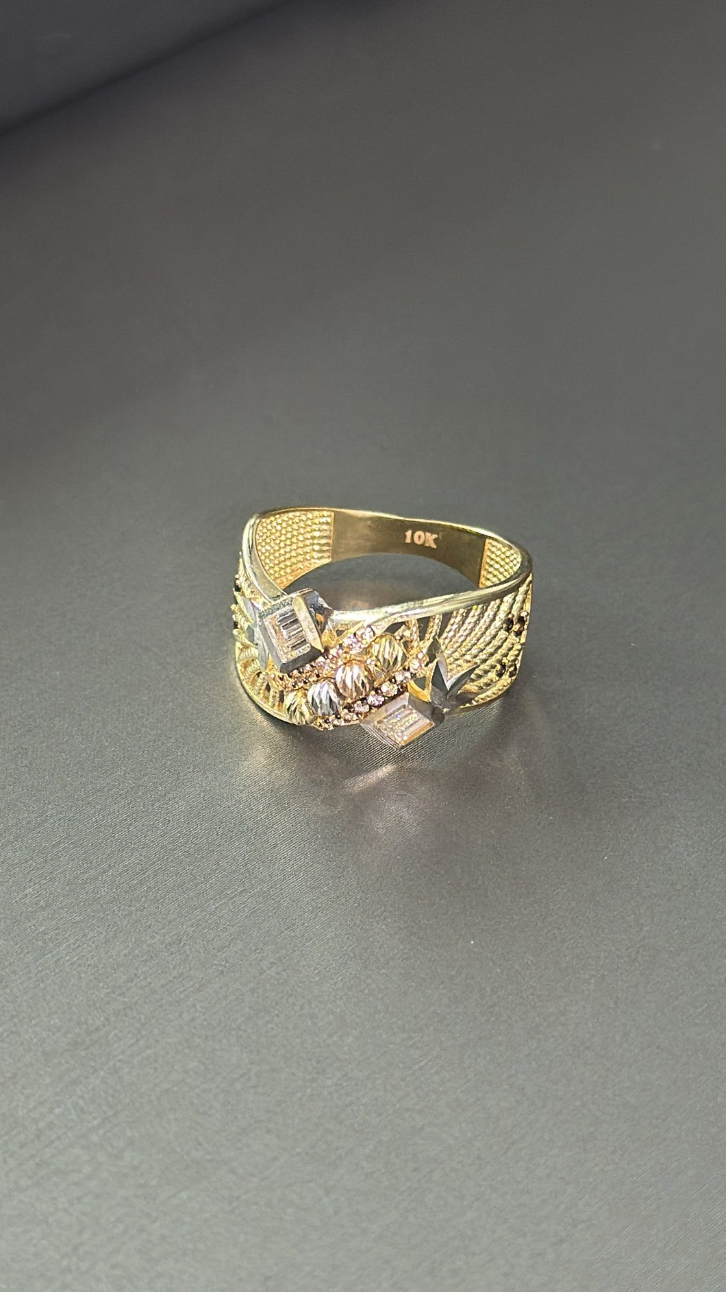 Anillo 3 Oros De Mujer Oro 10k