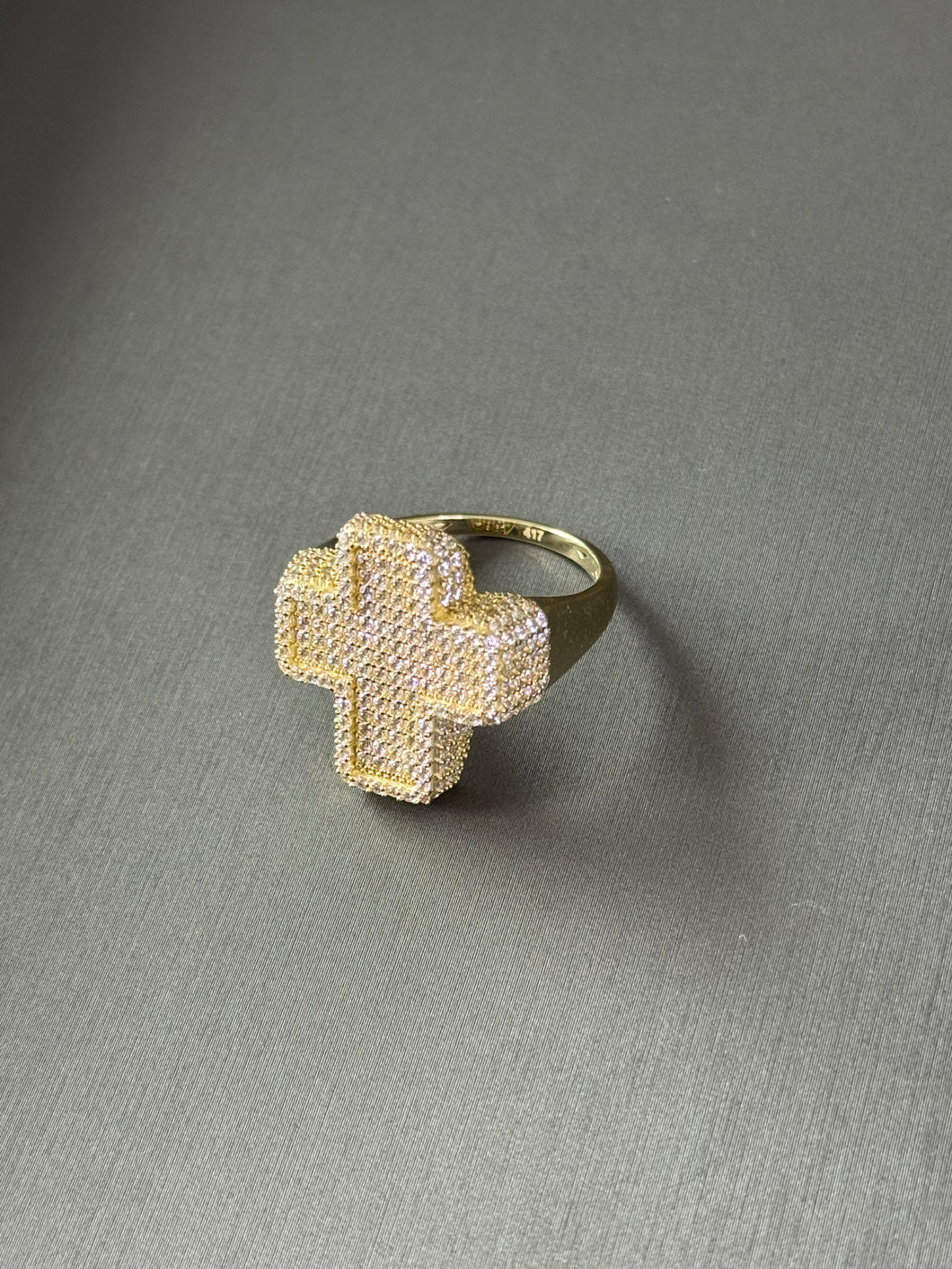 Anillo De Cruz Oro 10k