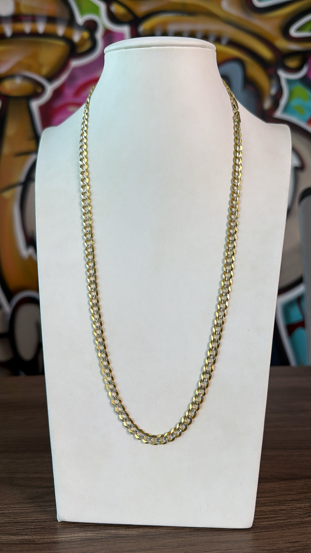 Cadena Italiana Martillada 6mm Oro 10k