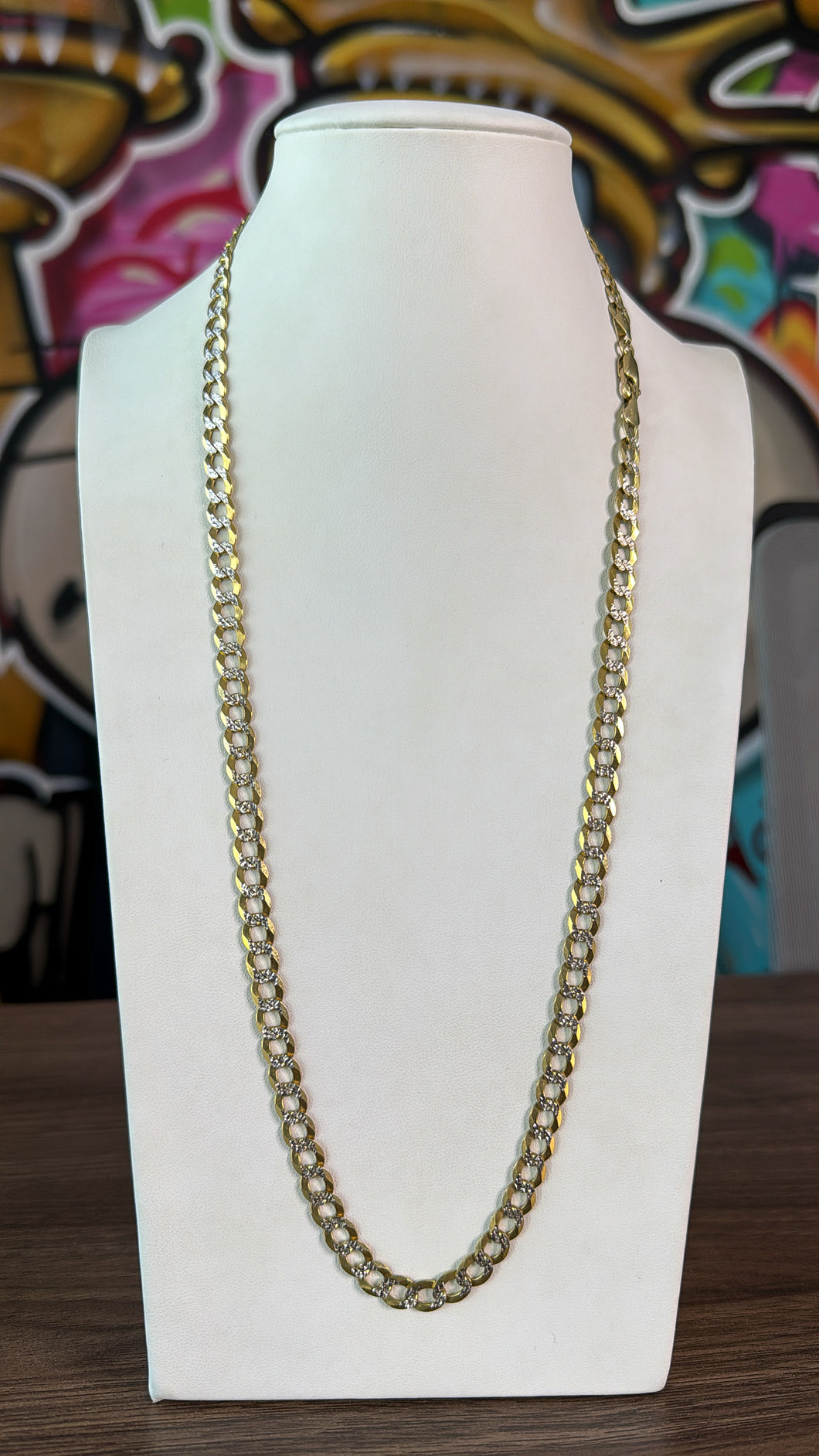 Cadena Italiana Martillada 7mm Oro 10k