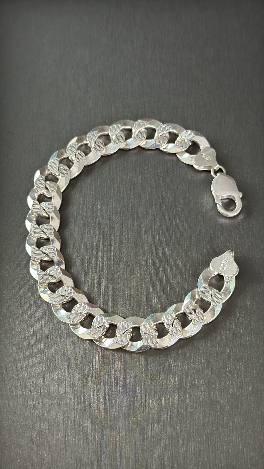 Pulsera Cubana 1.3cm Plata Italiana