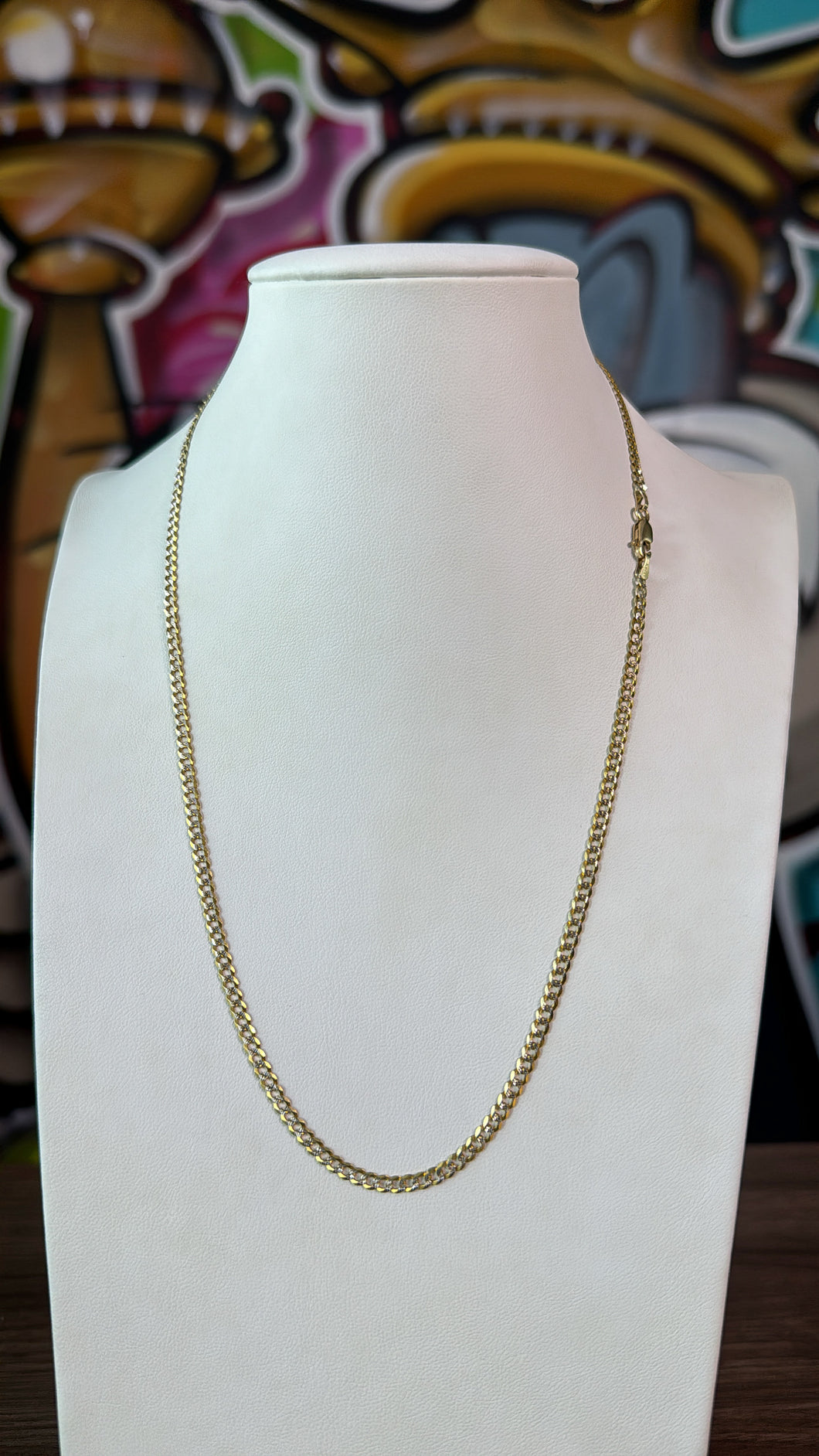 Cadena Italiana Martillada de Mujer 3mm Oro 10k