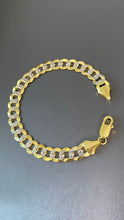 Cargar imagen en el visor de la galería, Pulsera Martillada 9mm Sólida Oro 10k
