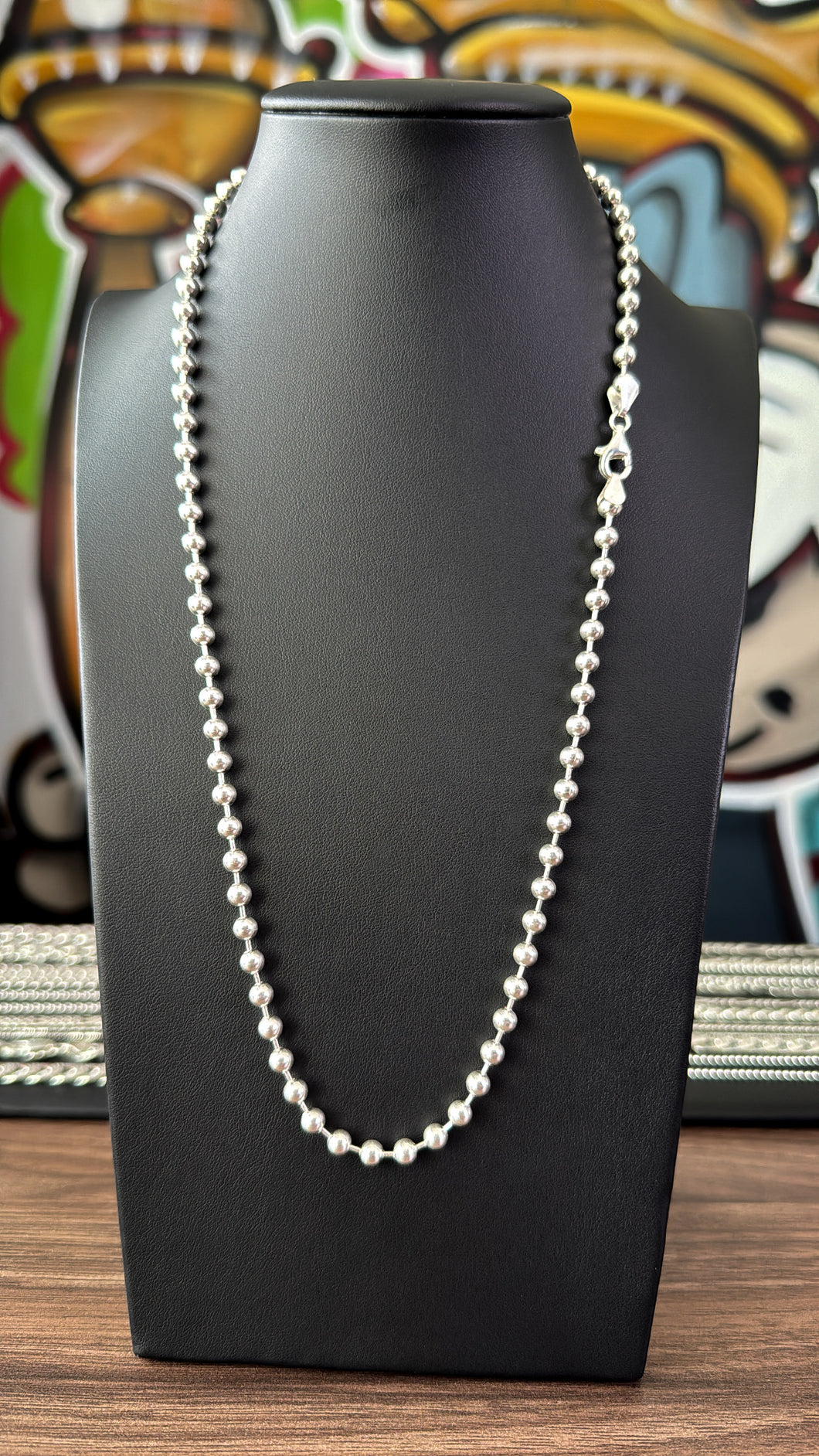 Cadena Militar 4mm Plata Italiana