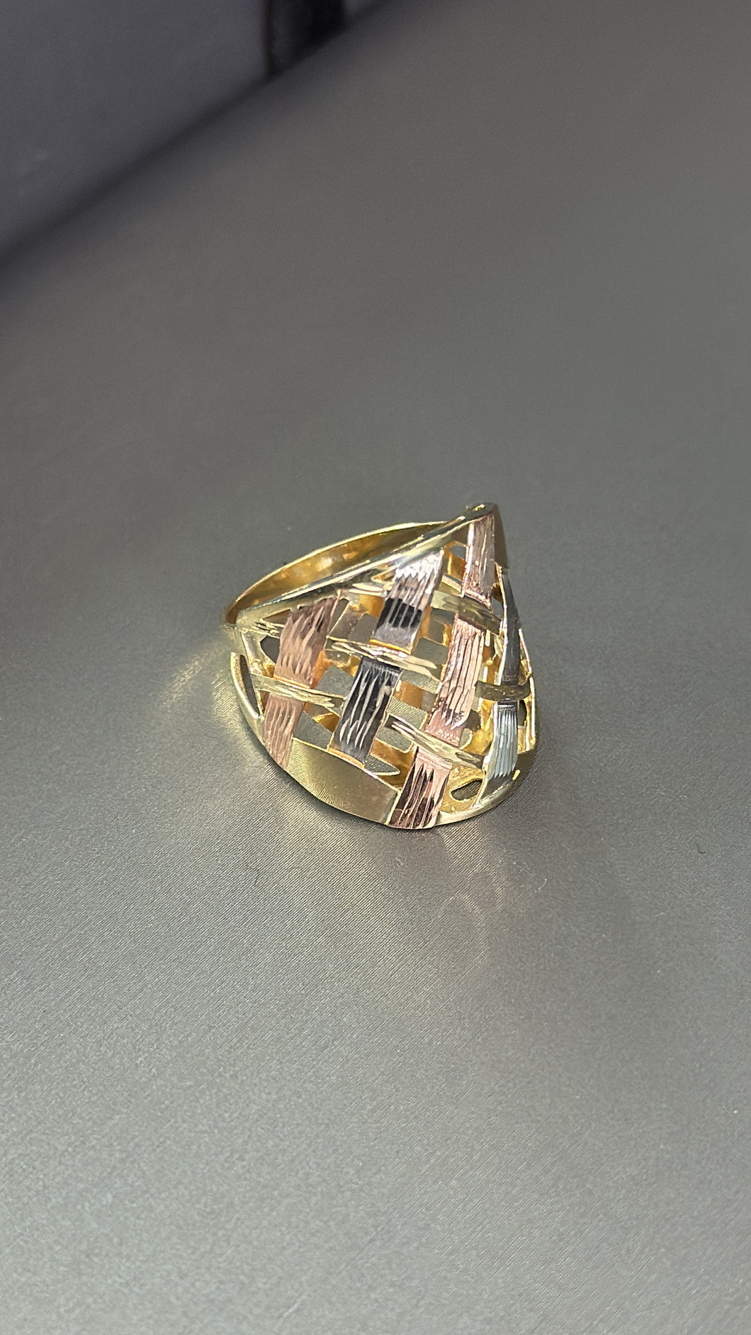 Anillo 3 Oros De Mujer Oro 10k