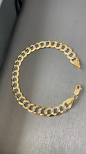Cargar imagen en el visor de la galería, Pulsera Martillada 8mm Solida Oro 10k
