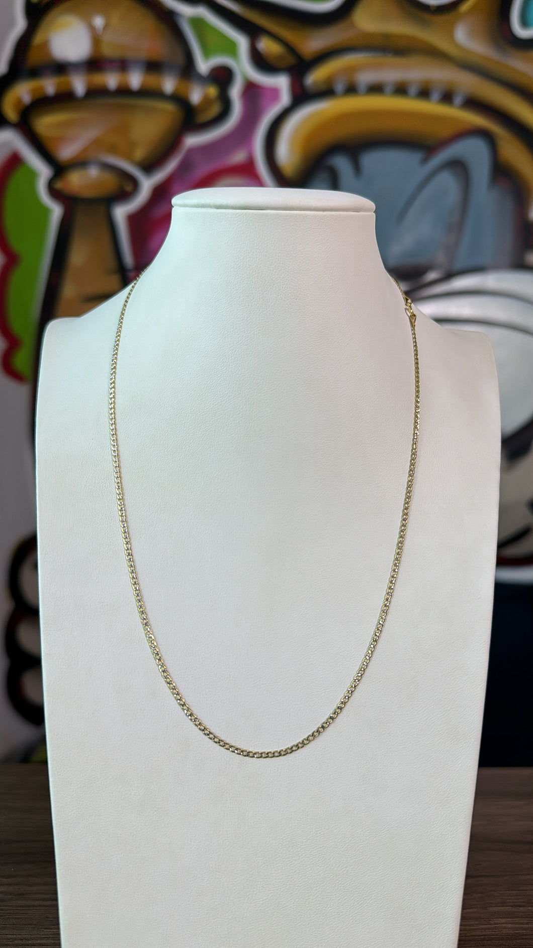 Cadena Italiana Martillada de Mujer 2mm Oro 10k