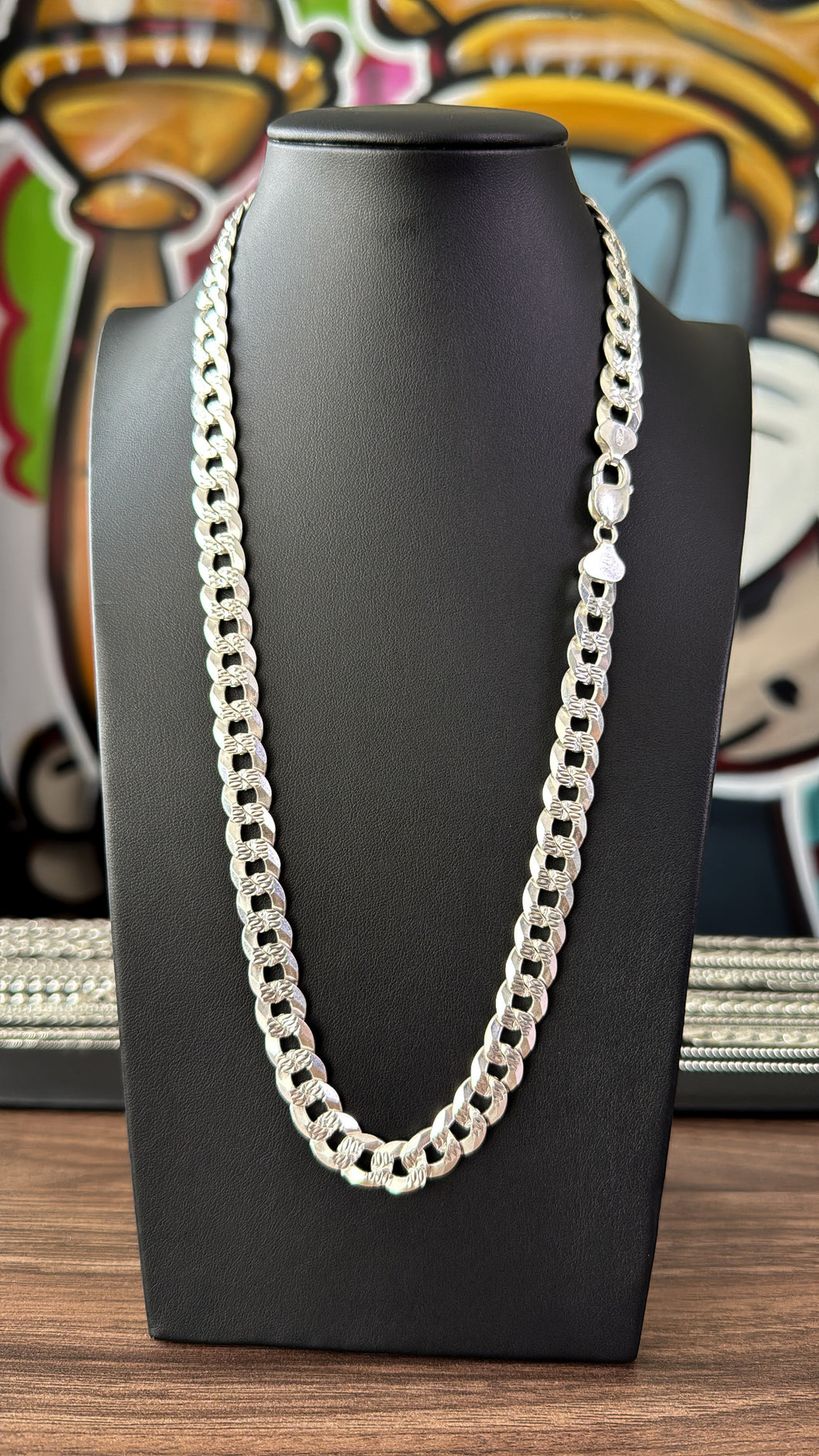 Cadena Cubana 1cm Plata Italiana