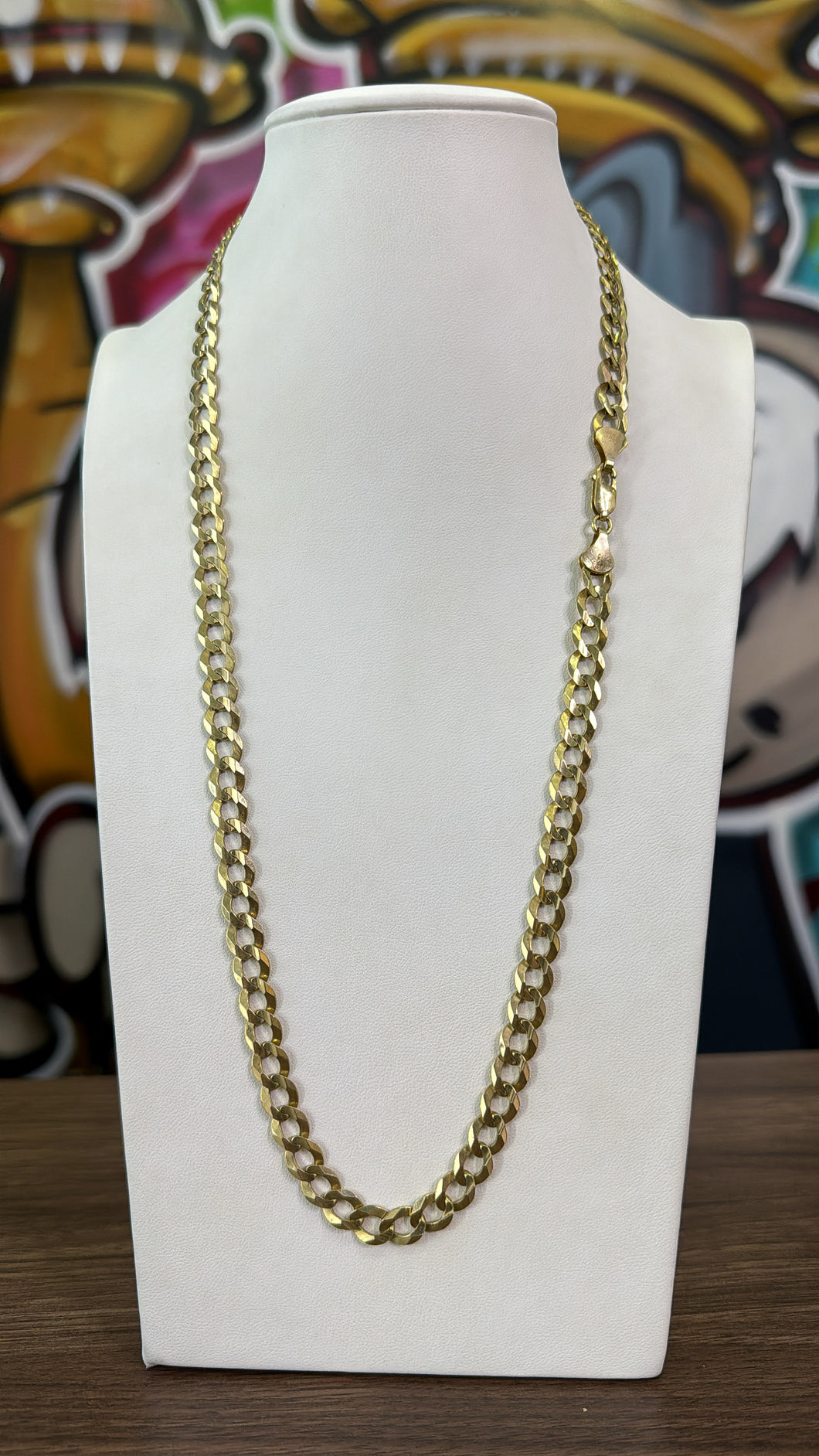 Cadena Cubana Sólida 8.0mm Oro 10k