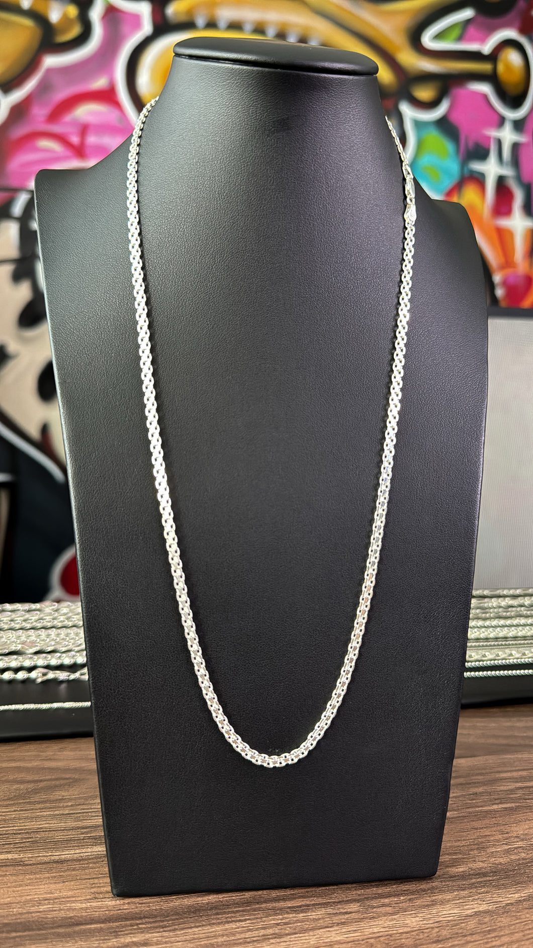 Cadena Hermes 4mm Plata Italiana