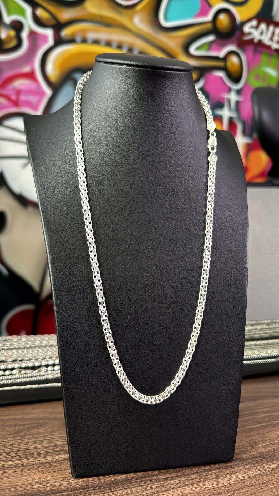 Cadena Hermes 5mm Plata Italiana