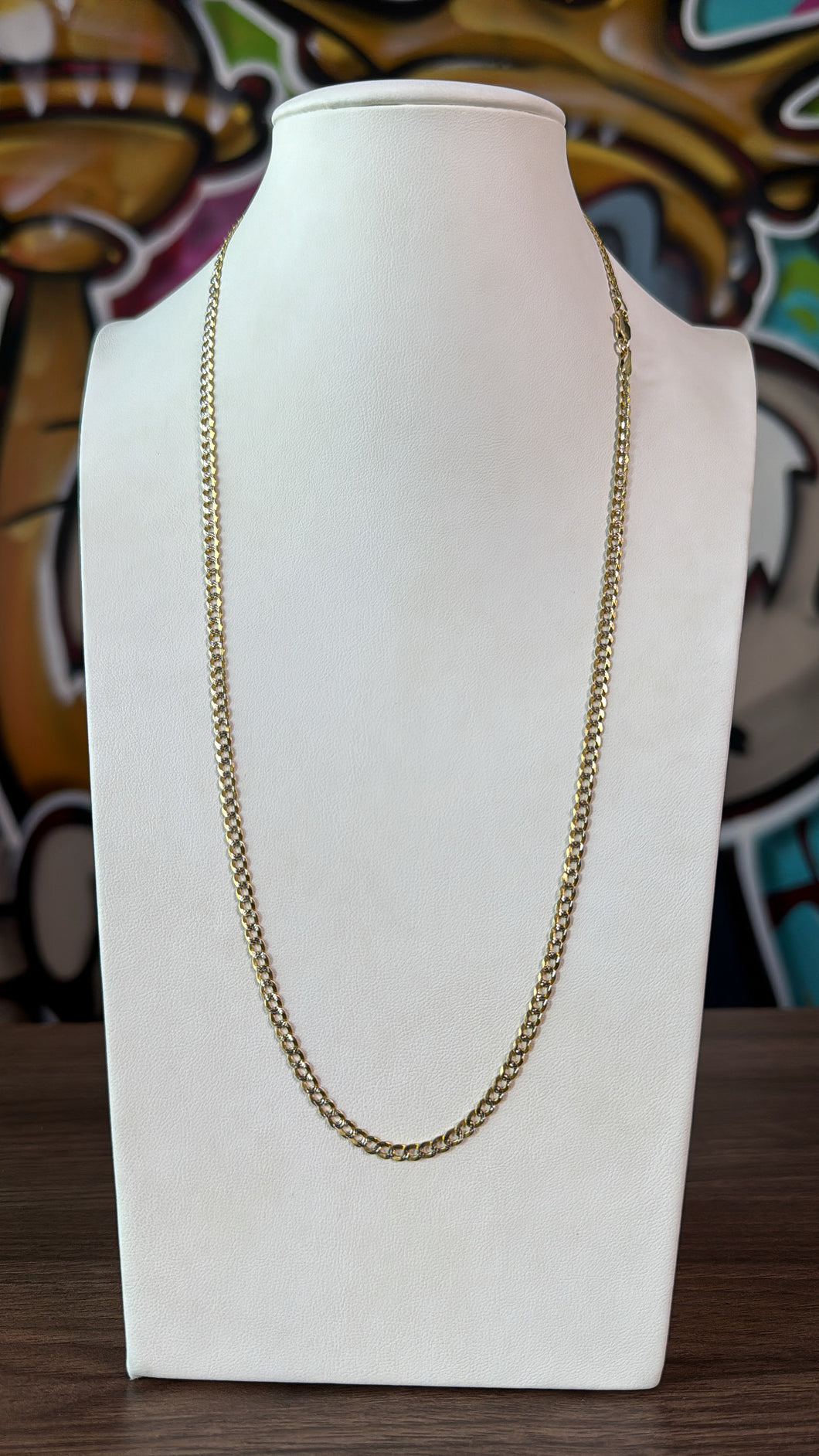 Cadena Italiana Martillada 4mm Oro 10k