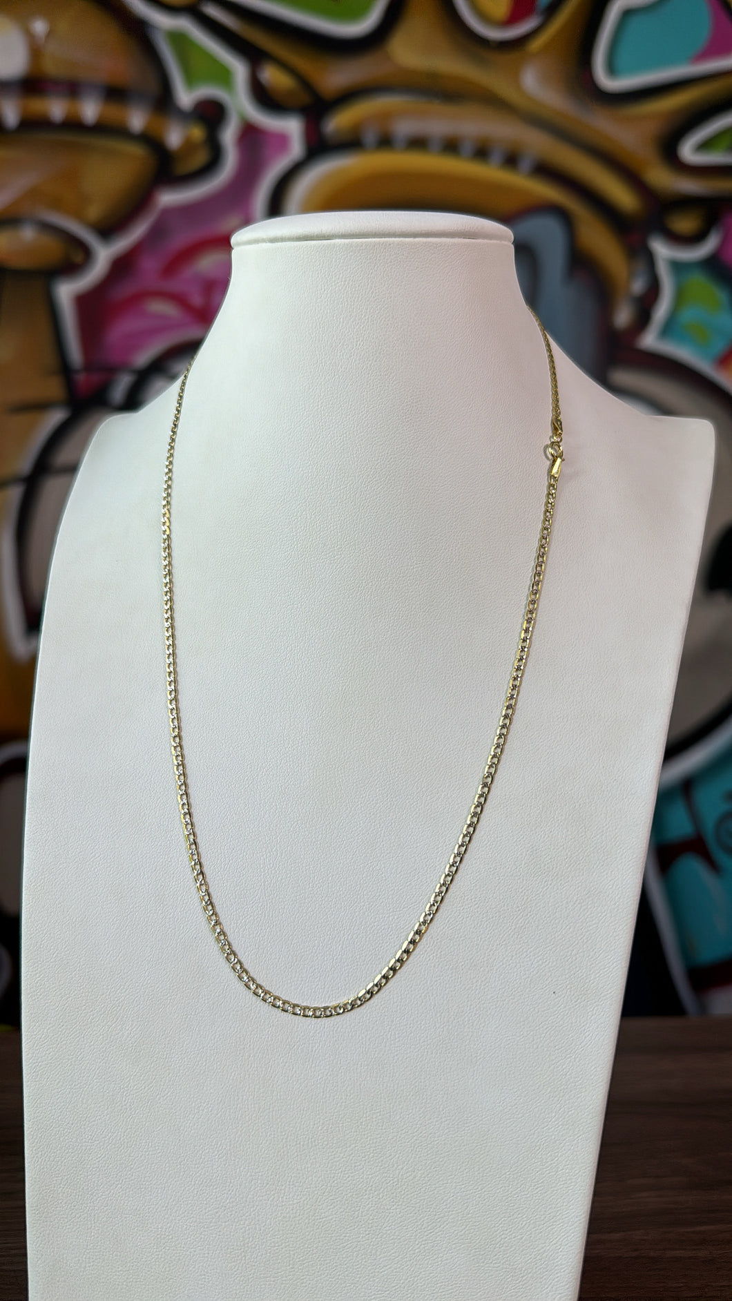Cadena Italiana Martillada de Mujer 3mm Oro 10k