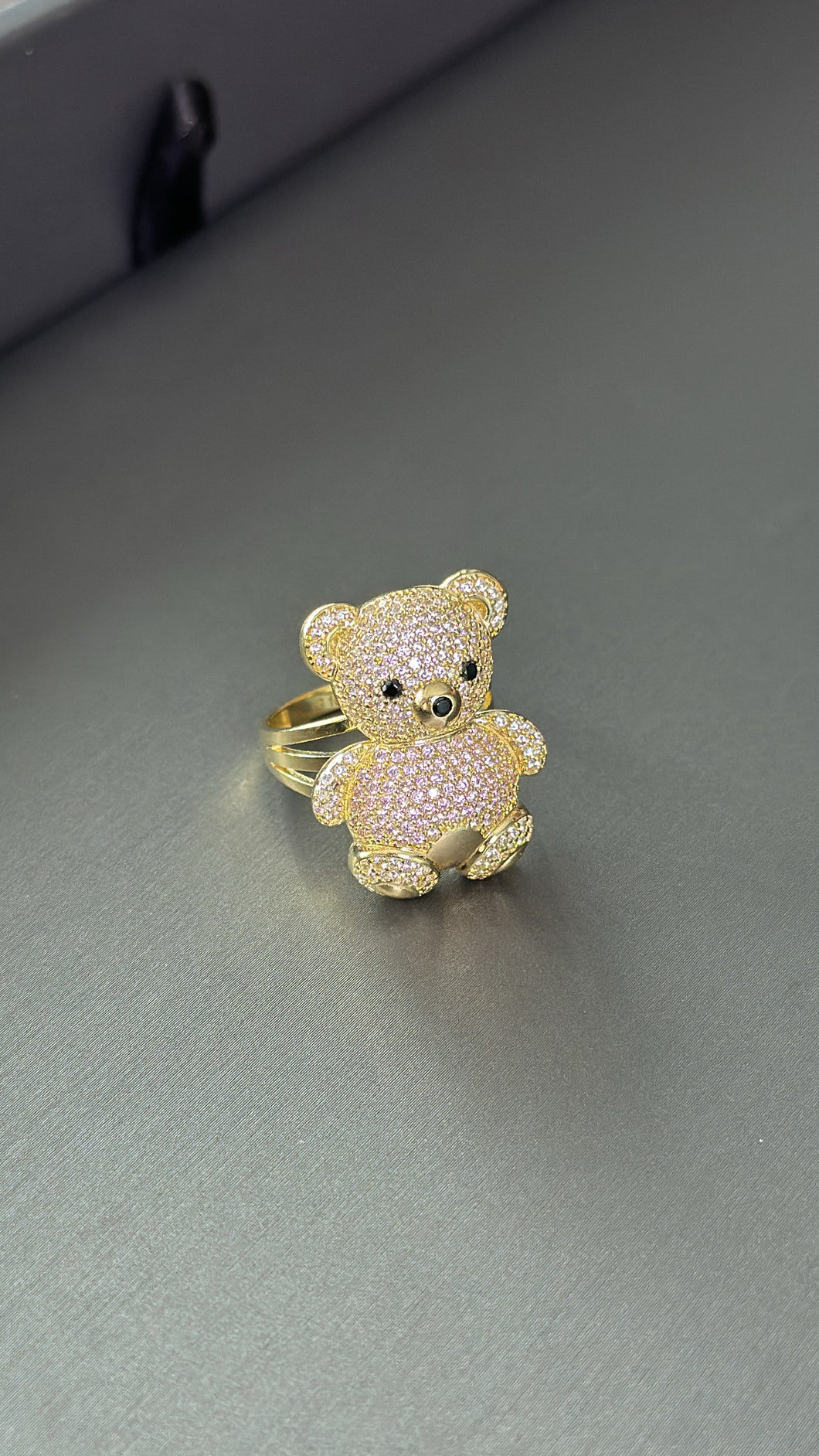 Anillo Oso Rosado de Mujer Oro 10k