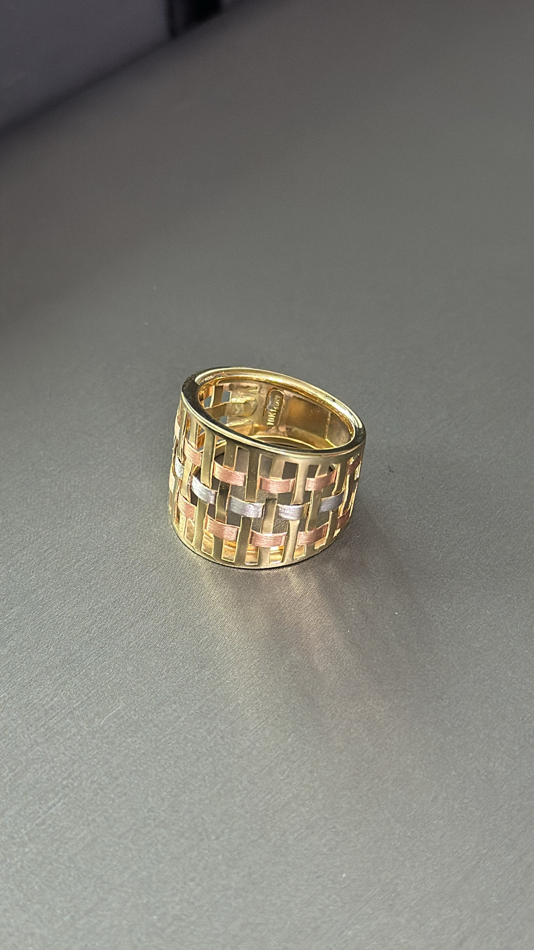 Anillo 3 Oros De Mujer Oro 10k