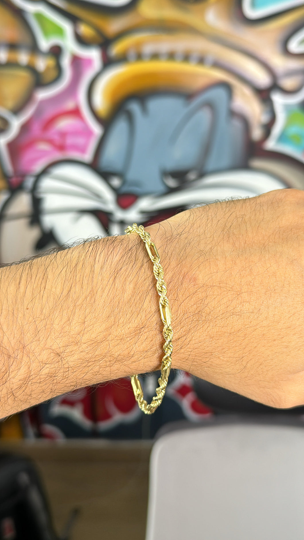 Pulsera Figaro 4mm Oro 10k