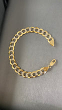 Cargar imagen en el visor de la galería, Pulsera Martillada 9mm Sólida Oro 10k
