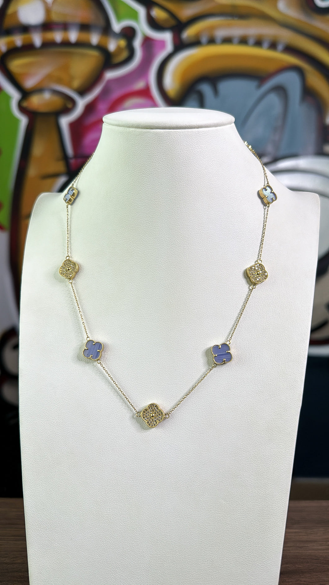 Cadena Van Cleef Azul De Mujer 10k