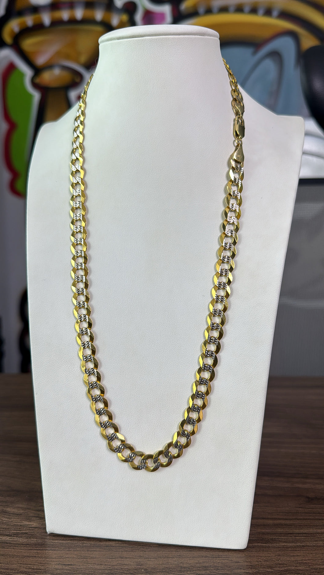 Cadena Martillada 1cm Oro 10k