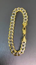 Cargar imagen en el visor de la galería, Pulsera Martillada 9mm Sólida Oro 10k
