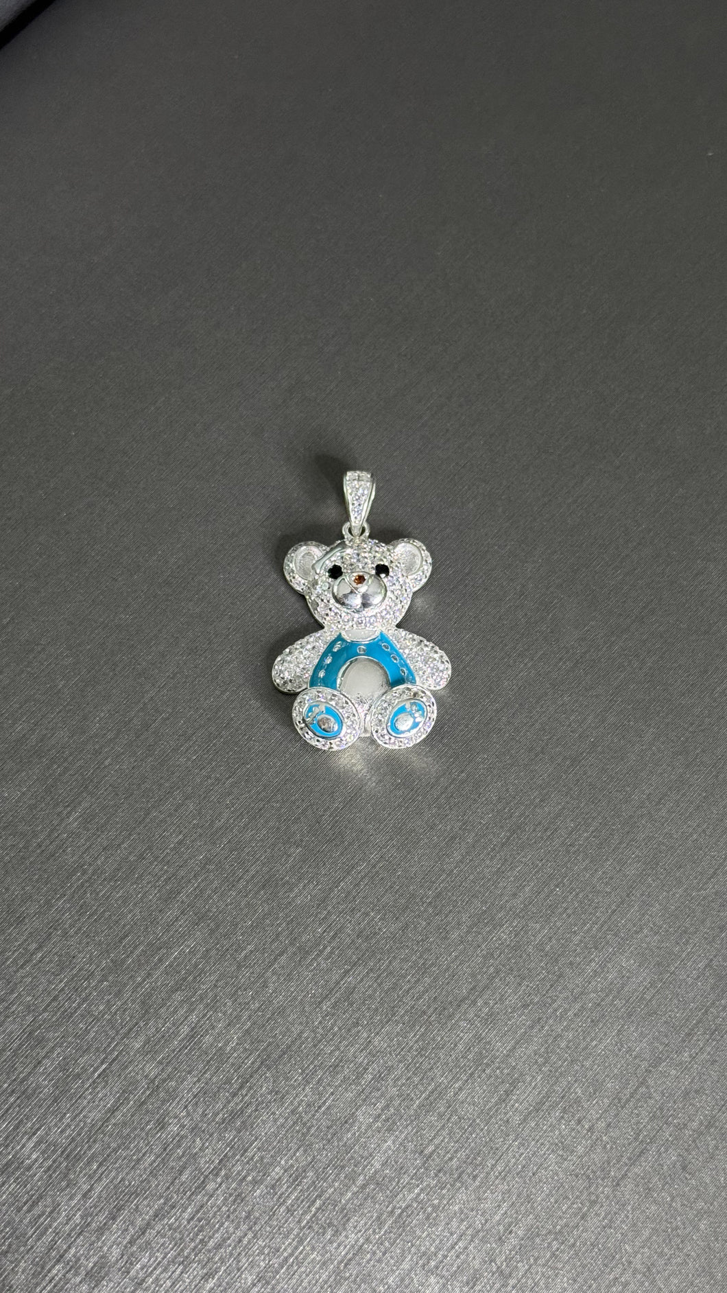 Dije de Oso Celeste Plata Italiana